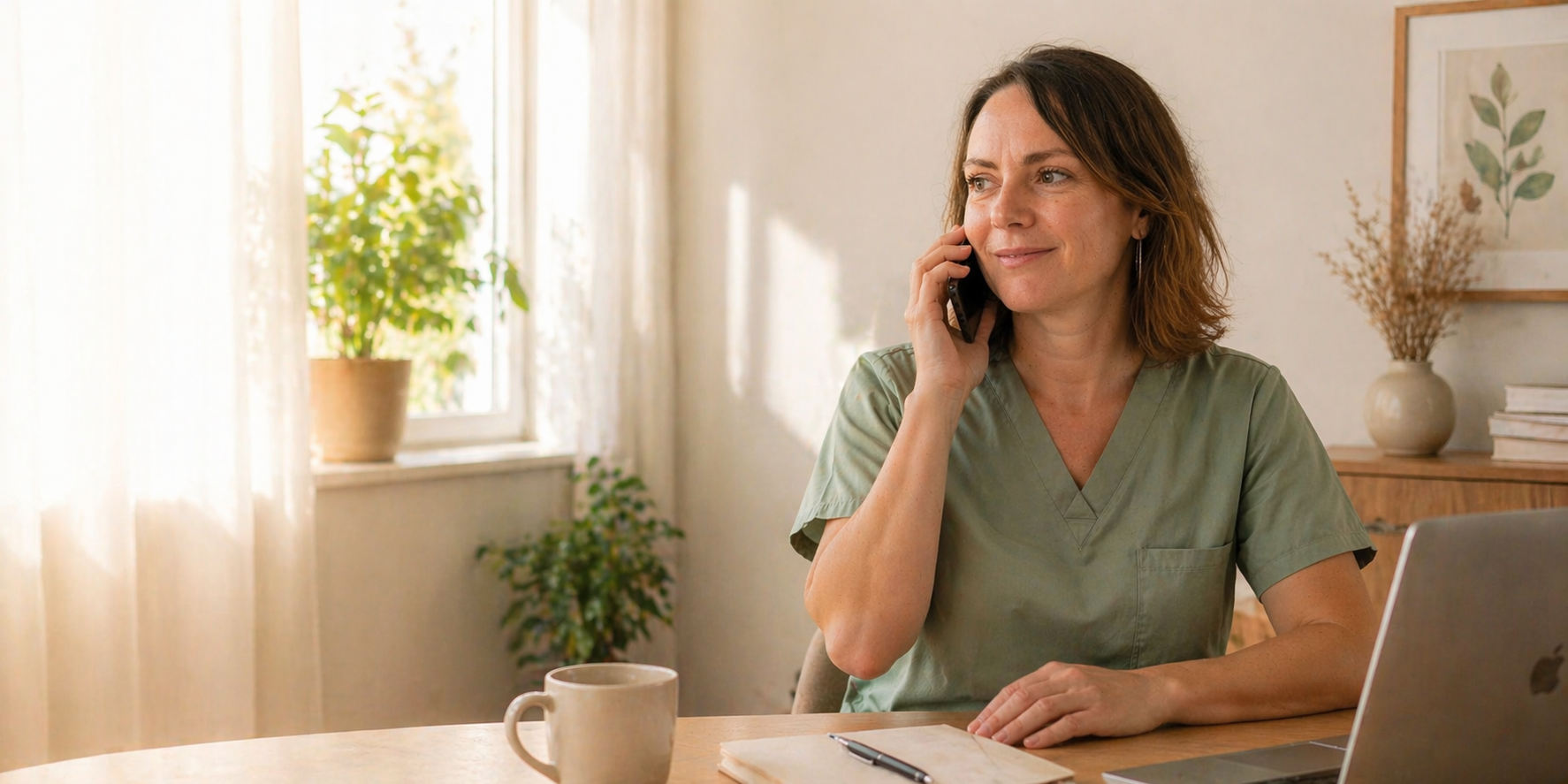 Infirmière au téléphone